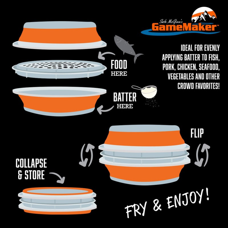CanCooker Collapsible Plastic Batter Bowl | Mess-Free Breading Shaker Container & Mixer | Ideal for Fish Fry, Fried Chicken, Onion Rings, Wings & More - Image 4